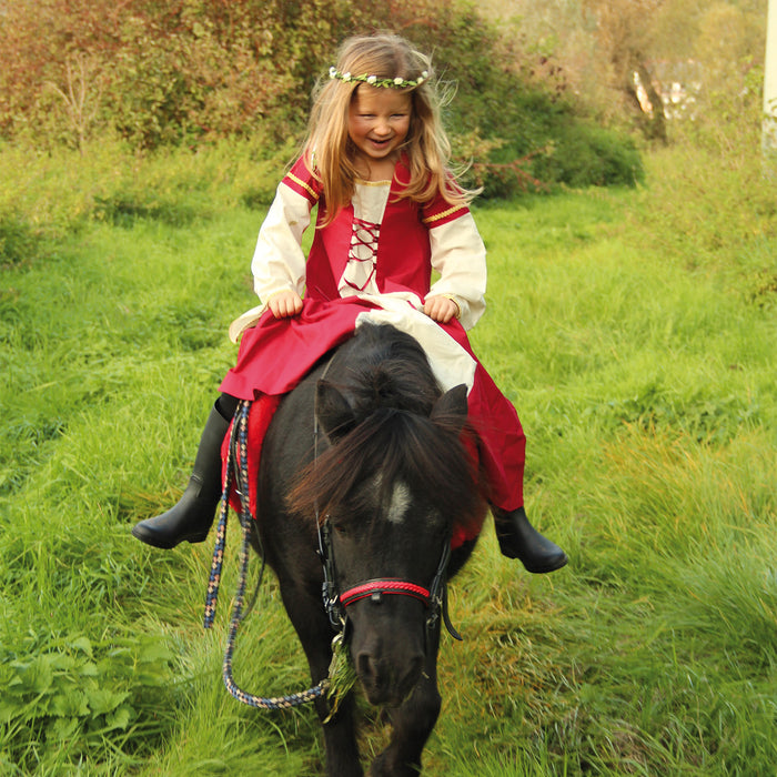 Cotton Medieval Dress - Red