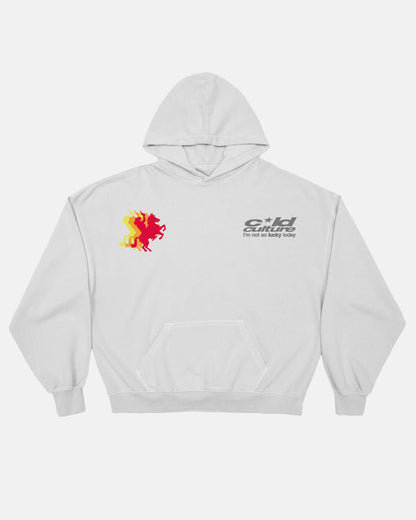 COWBOY HOODIE COOL GREY - grey graphic print hoodie, front view - Cold Culture