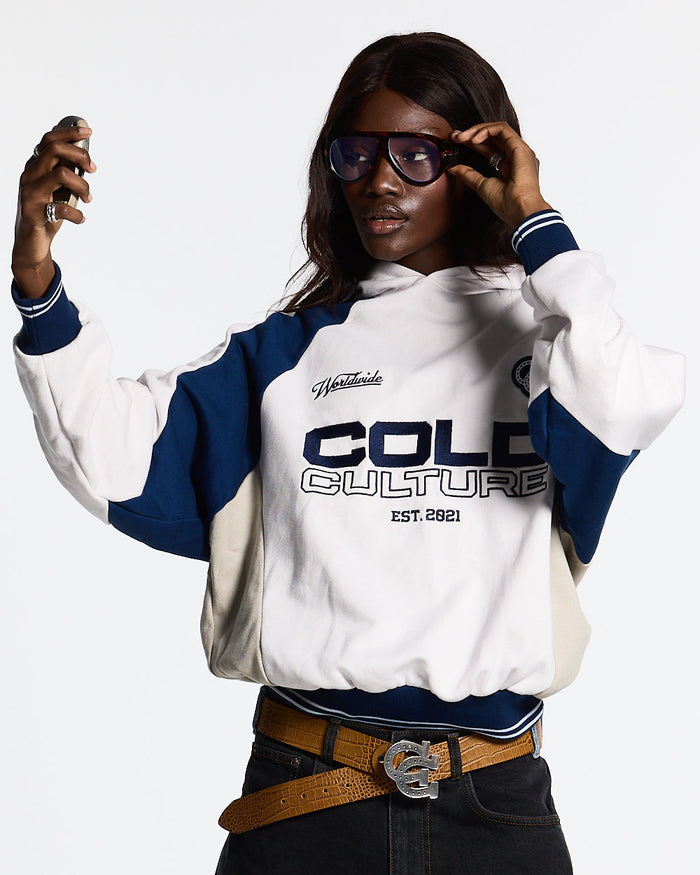COWBOY VARSITY HOODIE WHITE/BLUE