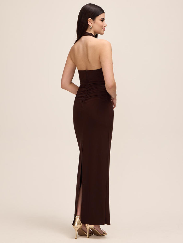 Coco Powder ITY Gown with Cowl Neck - Back View - Le Chateau