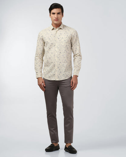 Cream Printed Shirt - Kiva