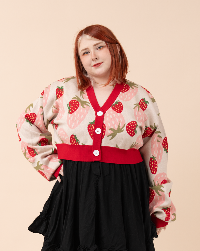 Cropped Strawberry Cardigan