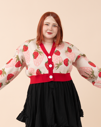 Cropped Strawberry Cardigan