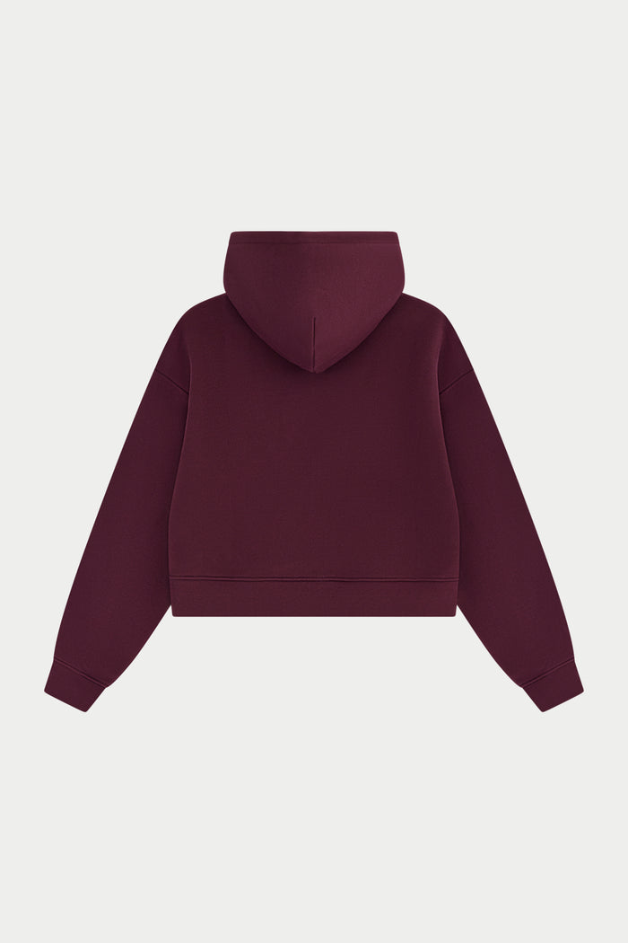 CTRE APPLIQUE ZIP THROUGH HOODIE - PLUM