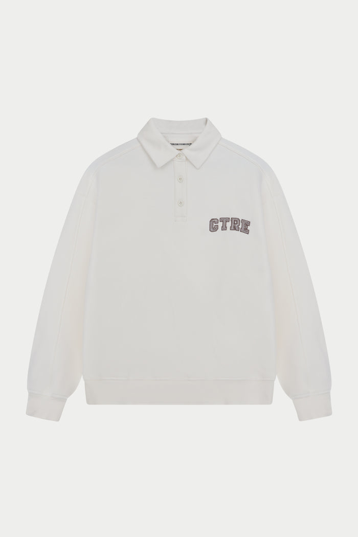 CTRE BUTTON THROUGH POLO - OFF WHITE