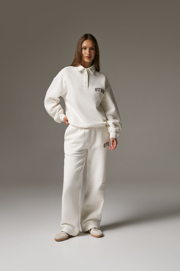 CTRE BUTTON THROUGH POLO - OFF WHITE