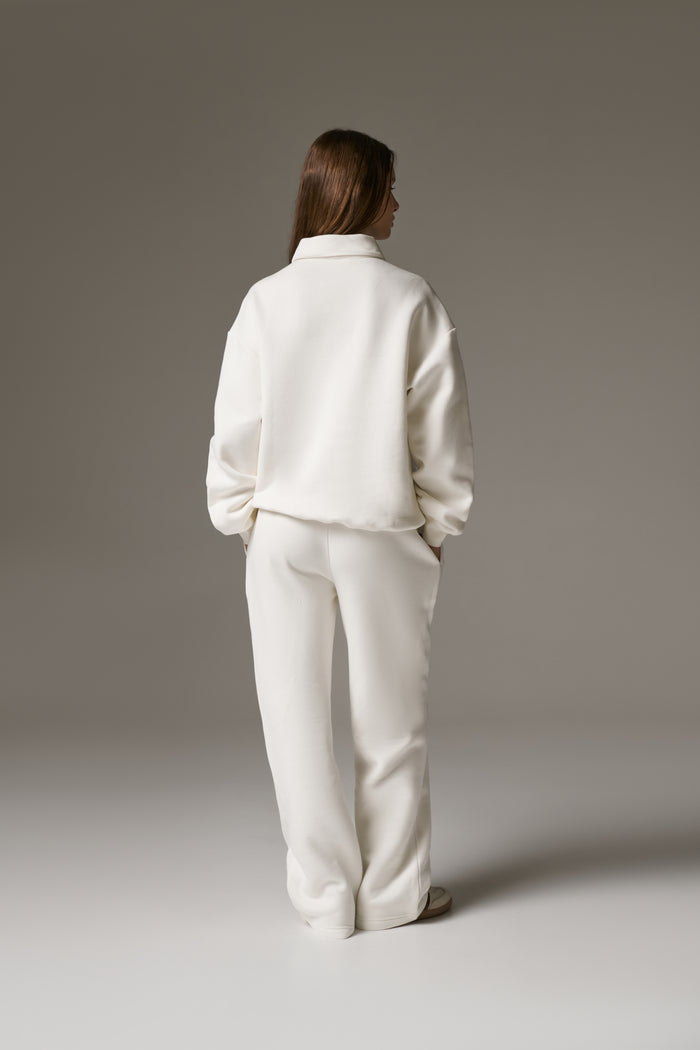 CTRE BUTTON THROUGH POLO - OFF WHITE