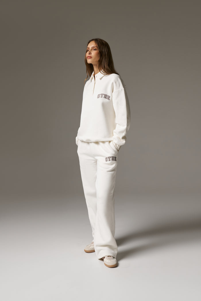 CTRE BUTTON THROUGH POLO - OFF WHITE