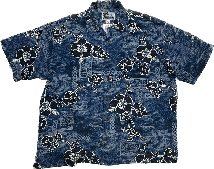 Dark Blue Floral Summer Shirt