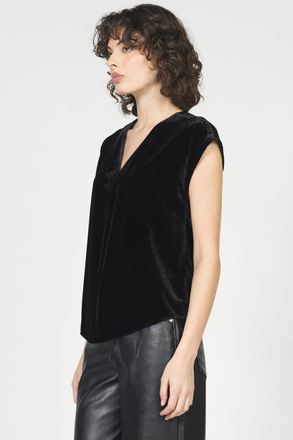 dear john black cap sleeve velvet top