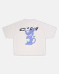 DEMON TEE WIND GREY - light grey graphic print tee, back view - Cold Culture