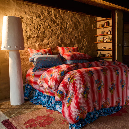 Dempsey Linen Euro Pillowcase Set - Poppy