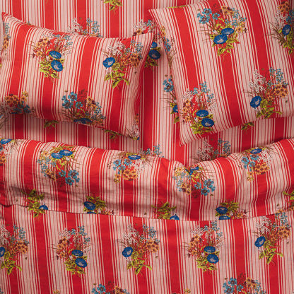 Dempsey Linen Pillowcase Set - Poppy Standard