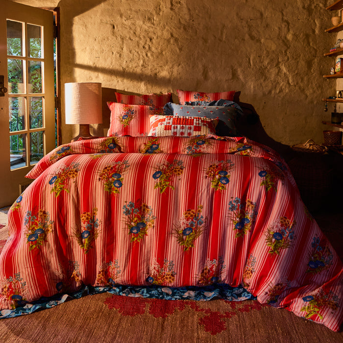 Dempsey Linen Pillowcase Set - Poppy Standard
