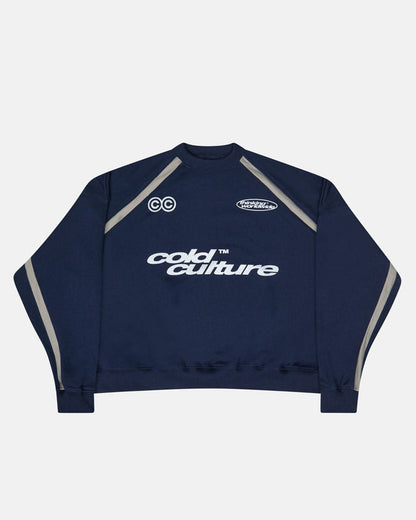 DETAILED CREWNECK INDIGO BLUE - COLD CULTURE