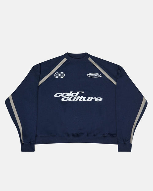 DETAILED CREWNECK INDIGO BLUE - COLD CULTURE