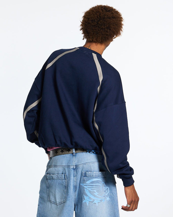 DETAILED CREWNECK INDIGO BLUE - COLD CULTURE #man
