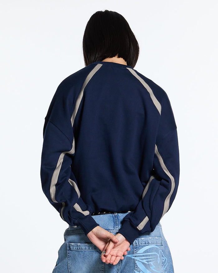 DETAILED CREWNECK INDIGO BLUE - COLD CULTURE #woman