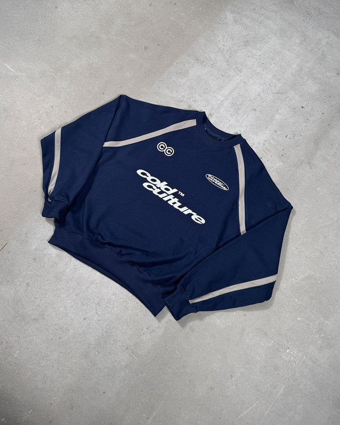 DETAILED CREWNECK INDIGO BLUE - Cold Culture