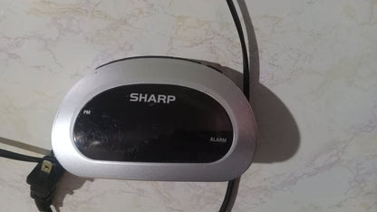 Digital Sharp Alarm Clock Cosmic Silver Red LED Display