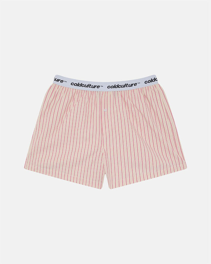 DISTORTED CHECK BOXERS - pink check boxers, flat lay - Cold Culture