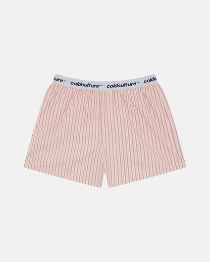 DISTORTED CHECK BOXERS - pink check boxers, flat lay - Cold Culture