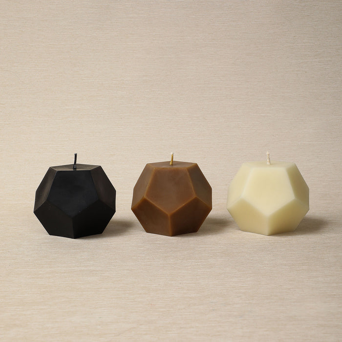 Dodecahedron beeswax candle
