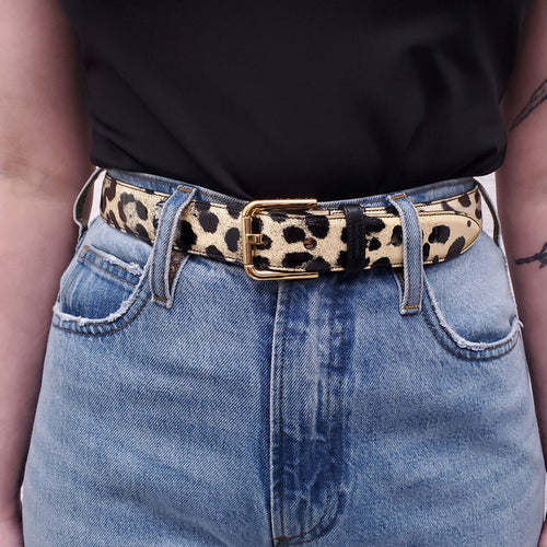 DOLCE & GABBANA LEOPARD PATENT BELT - SIZE 80
