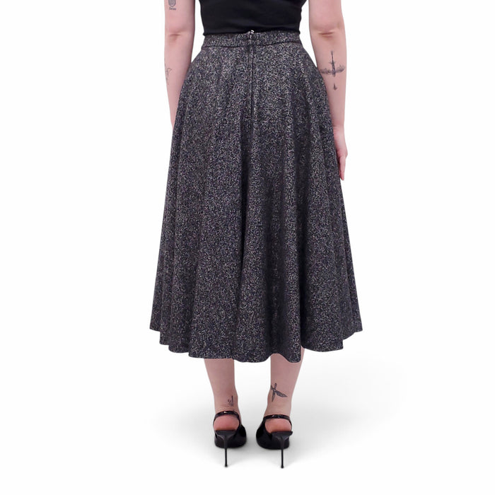 DOLCE & GABBANA TWEED SKIRT WITH MATCHING JACKET & LEOPARD INTERIOR - SIZE 38