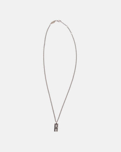 DOMINO NECKLACE - silver domino pendant necklace, flat lay - Cold Culture
