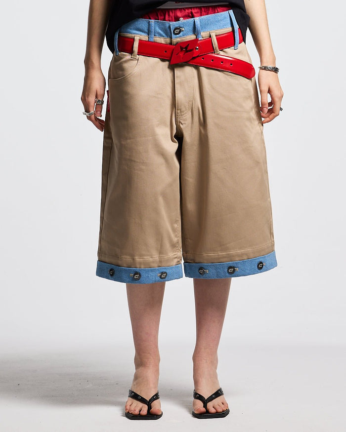 DOUBLE WAIST SUIT JORTS BEIGE - COLD CULTURE #woman