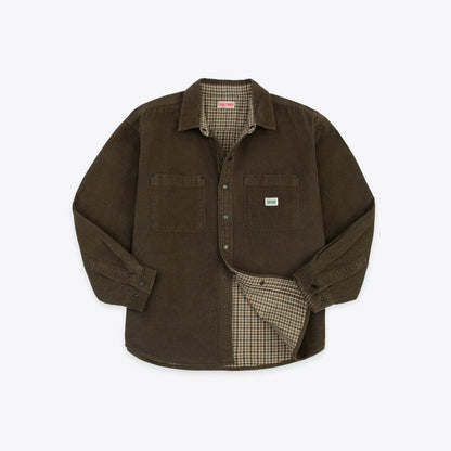 Dubbleware Lined Snap Overshirt - Brown Corduroy