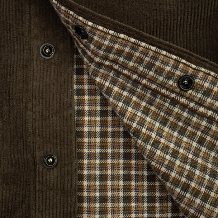 Dubbleware Lined Snap Overshirt - Brown Corduroy