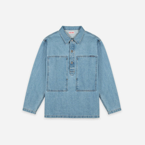 Dubbleware Long Sleeve Popover Shirt - Stone Wash