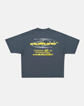 DYNAMIC TEE DARK BLUE - dark blue oversized graphic tee, back view - Cold Culture
