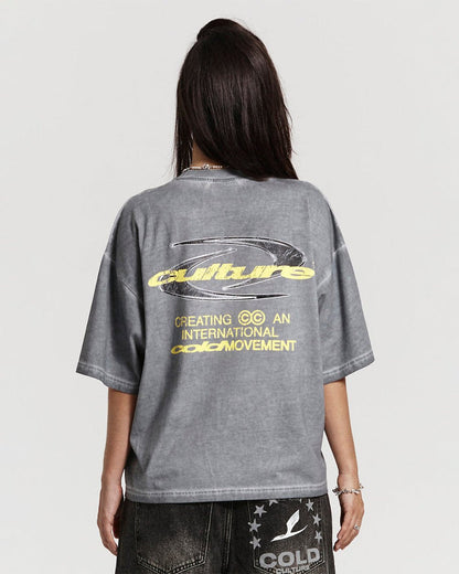 DYNAMIC TEE DYED MID BLUE - COLD CULTURE #woman