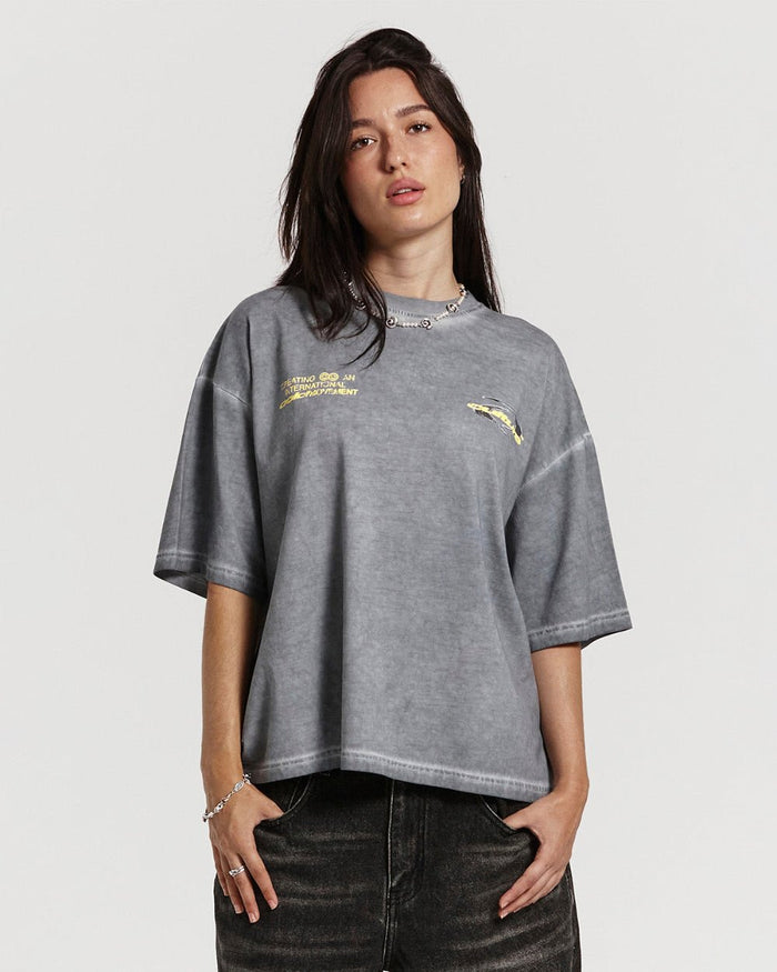 DYNAMIC TEE DYED MID BLUE - COLD CULTURE #woman