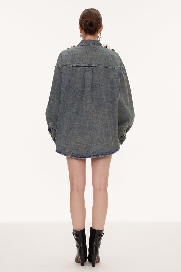 Eirenaios Ruffle Denim Skirt Set