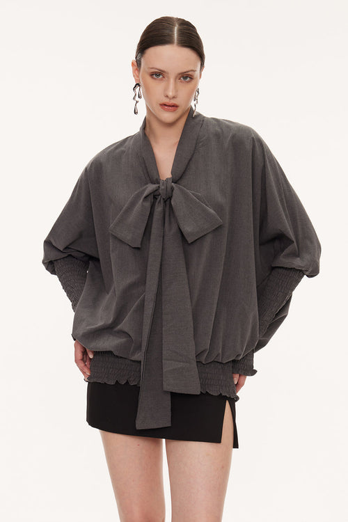 Eirian Tie Up Balloon Sleeve Shirt