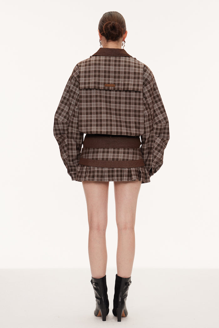 Eirini Grid Ruffle Skirt Set