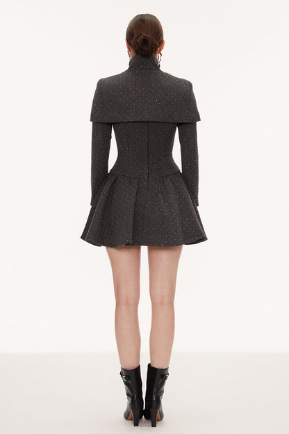 Eirwen Shawl Ruffle Mini Dress