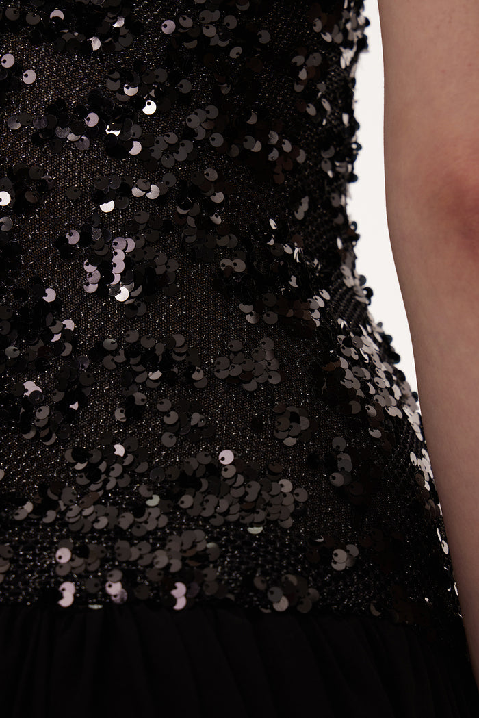 Eivind Tank Top Sequin Mesh Maxi Dress