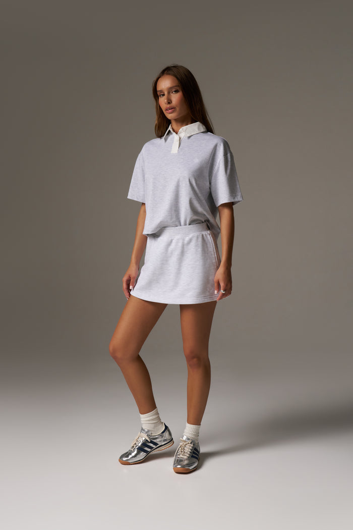 EMBLEM JERSEY SKORT - GREY MARL