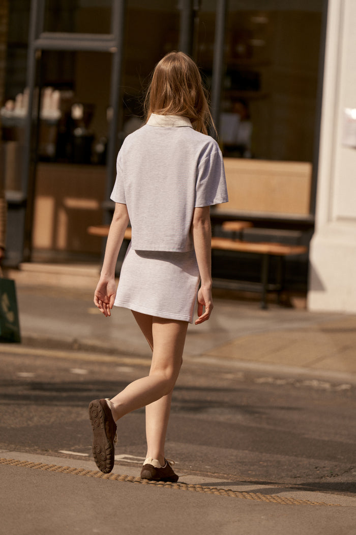 EMBLEM JERSEY SKORT - GREY MARL