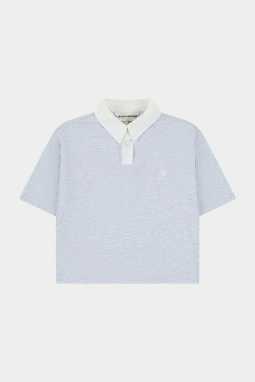 EMBLEM POLO TEE - GREY MARL