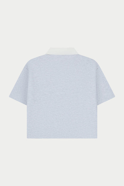 EMBLEM POLO TEE - GREY MARL