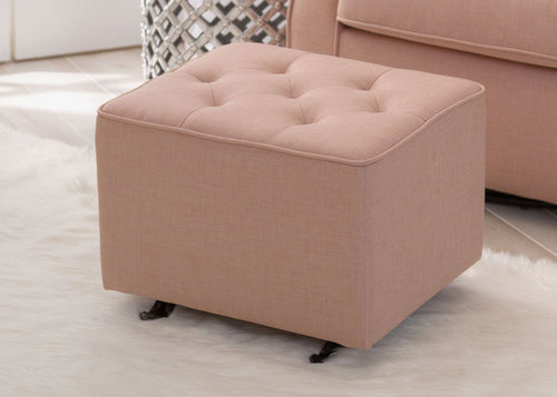 Delta Children Blush (636) Emma Diamond Tufted Nursery Gliding Ottoman, hangtag, a1a