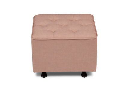 Delta Children Blush (636) Emma Diamond Tufted Nursery Gliding Ottoman, front view, a3a