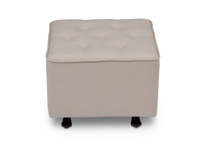 Delta Children Flax (710) Emma Diamond Tufted Nursery Gliding Ottoman, front view, b3b