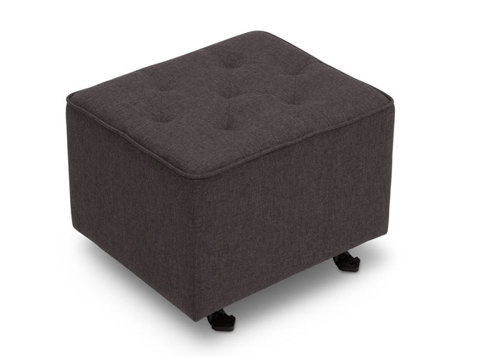 Delta Children Charcoal Grey (931) Emma Diamond Tufted Nursery Gliding Ottoman, side view, c2c